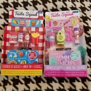 Taste Squad Kits lip gloss, stickers, mini tin